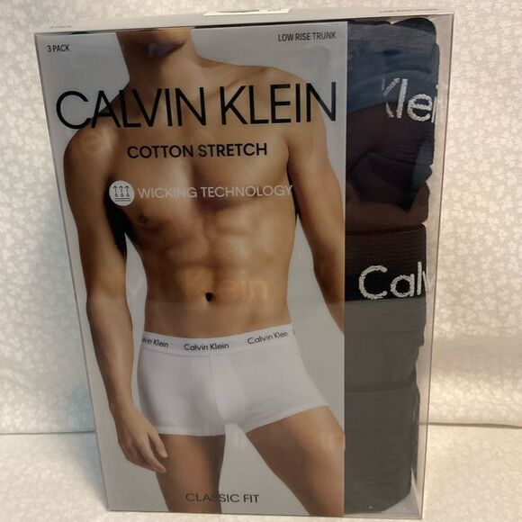 Calvin Klein XLarge 3-Pack Black Classic Fit LOW RISE Trunk - Picture 1 of 4